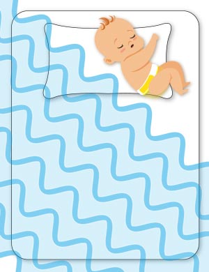 Baby weicht Wasserader aus