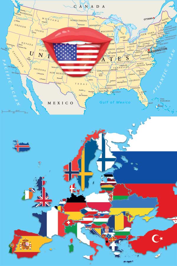 Illustration Sprachunterschiede EU vs. USA